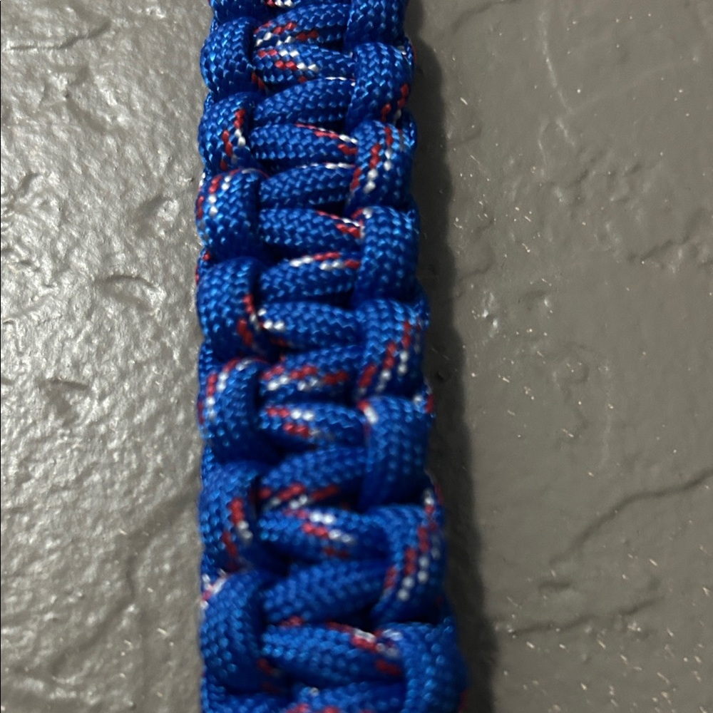 Blue Paracord Keychain with Blue Carabiner and Blue Key Ring | 7 inches - Picture 3 of 3